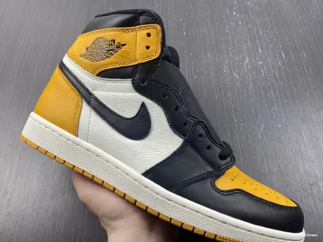 Rep MAX Yellow OG Jordan 1 555088-711 Toe High Air 0615